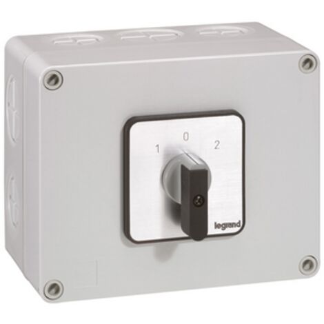 Legrand – Commutateur à cames inverseur 2P – 4 contacts – 50A – Tension 690V – IP55 – Boîtier 135x70mm pour installations électriques
