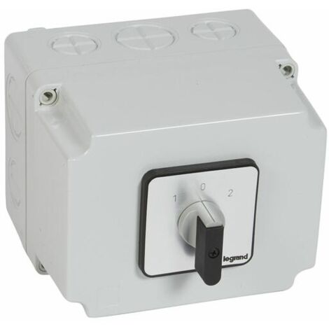 Legrand – Commutateur à cames inverseur 4 pôles 50A 690V IP55 – Boîtier 135x70mm – Multi-positions 3 – Pour contrôle précis alimentation