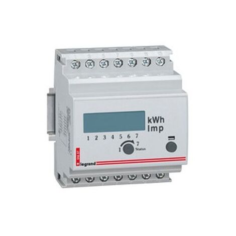 Legrand – Concentrateur EMDX³ pour collecte et transmission de 7 compteurs RS485 – Monophasé/triphasé – Affichage consommation kWh – 4687