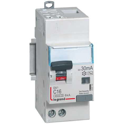 Legrand – Disjoncteur différentiel 16A courbe C 30mA 2 pôles type AC – Protection circuits électriques – Connexion rapide avec bornes automatiques – 6kA