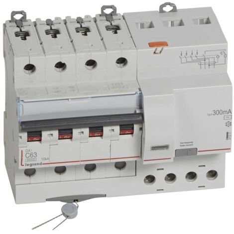 Legrand – Disjoncteur différentiel 63A 300mA 4 pôles type AC – Protection circuits 400V – Installation facile avec bornes à vis