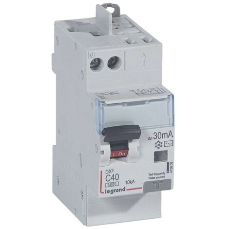 Legrand – Disjoncteur différentiel monobloc 10kA 40A type AC 30mA – Tension 230V – Courbe C – Protection IP20 – Arrivée haute par bornes à vis