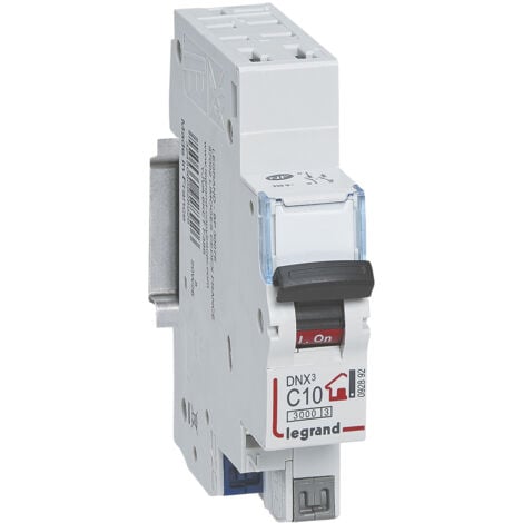 Legrand - Disjoncteur Phase + Neutre - 10A - bornes automatiques - 1 module