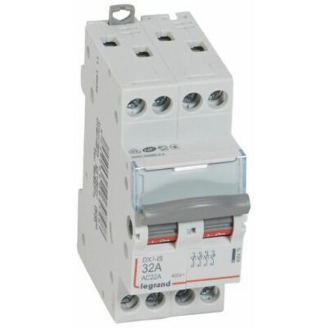 Legrand – Disjoncteur tétrapolaire 4P 32A 400V – Bornes à vis pour câbles 16mm² – Protection IP20 – Fixation sur rail DIN