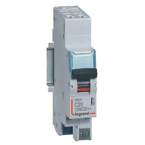 Legrand – Disjoncteur unipolaire 20A courbe C – Bornes automatiques – Tension 230V – Pouvoir de coupure 6kA – 1 module – 406784