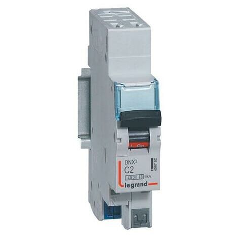 Legrand – Disjoncteur unipolaire 406780 2A – Courbe de déclenchement C – Auto/auto 1P+N 230V – Pouvoir de coupure 4,5 kA