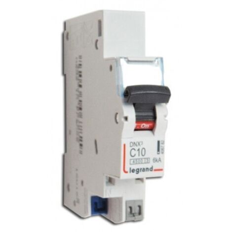 Legrand – Disjoncteur unipolaire 406782 10A – Courbe de déclenchement C – Tension 230V – Pouvoir de coupure 4,5 kA – Montage sur rail DIN