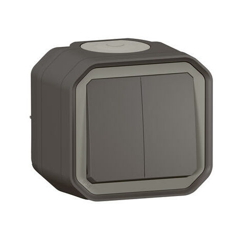 Legrand – Double interrupteur étanche complet – Protection IP55 et IK08 – Connexion rapide sans outil – Pour chantiers humides et extérieurs