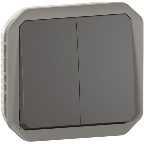 Legrand - Double interrupteur/Va-et-vient ou poussoir Plexo composable - Anthracite