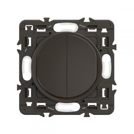 Legrand - Double poussoir inverseur Céliane 6A - Enjoliveur Noir et support