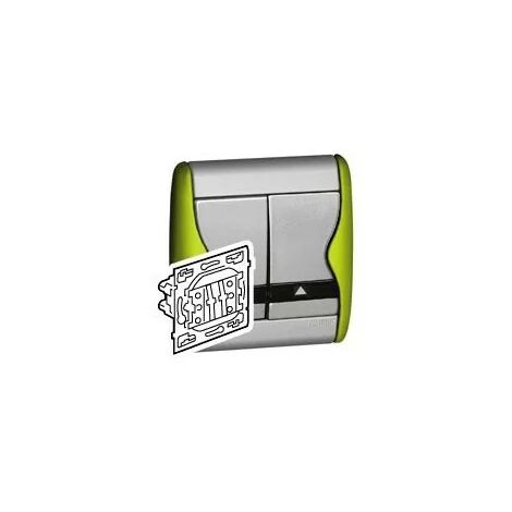 Legrand – Double poussoir Sagane 84028 – Pour commande de volets roulants – 10A – Mécanisme à fermeture