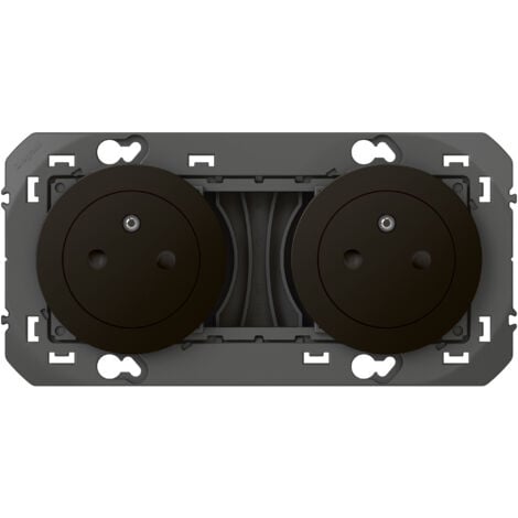 Legrand - Double prise de courant 2P+T Surface Dooxie 16A précâblées - Noir