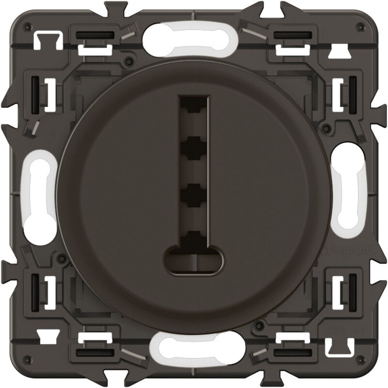 Prise téléphone Céliane 8 contacts en t - Noir à équiper d'une plaque - Legrand