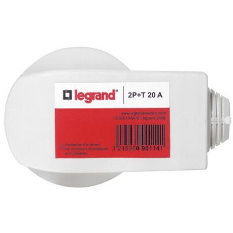 Legrand Enchufe eléctrico macho en ángulo blanco 20A 380V