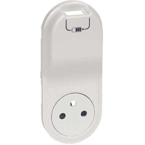 Legrand – Enjoliveur prise semi-encastrée 2P+T avec chargeur USB 1000 mA – Design blanc moderne – Mode de pose électricité