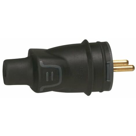 Legrand – Fiche borne à vis 2P+T 16A IK08 IP44 sortie droite – Caoutchouc thermoplastique – Pour chantiers humides – Raccordement à vis
