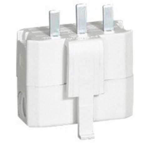 Legrand – Fiche DCL blanche 250V 6A – Connexion à vis 2P+T – Installation sécurisée pour socles DCL – Section 1,5 mm²