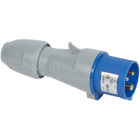 Legrand - Fiche de puissance mâle avec terre 16A - 230V - Droite - IP44 - 3 broches