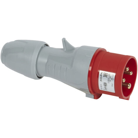 Legrand - Fiche de puissance mâle avec terre 16A - 400V - Droite - IP44 - 4 broches