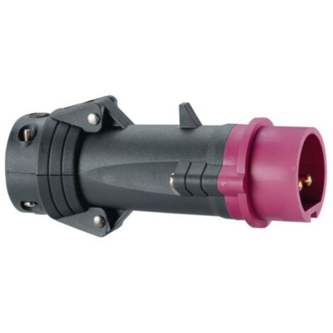Legrand – Fiche droite mâle 16A 2 pôles IP44 mauve – Borne à vis – Plastique résistant aux chocs – 20V à 25V – 52421