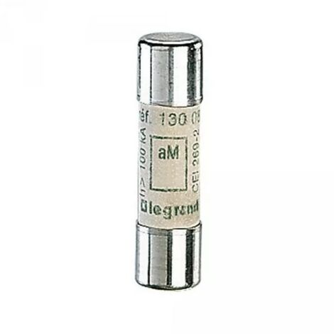 Legrand – Fusible cylindrique aM 10A 10x38mm 500V 13010 – Pouvoir de coupure 100 000A – Conforme EN 60269 pour protection appareils électriques
