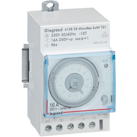 Legrand – Horloge automatique analogique 230V – Programme journalier 24h – 16A – Précision ±2,5s/jour – Installation tableau électrique