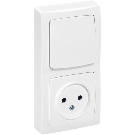 Legrand - Interrupteur avec 2P montage vertical complet Appareillage saillie - Blanc