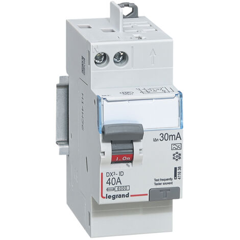 Legrand – Interrupteur différentiel 40A type A 30mA – Bipolaire – Tension 230V – Connexion arrivée haute par bornes à vis