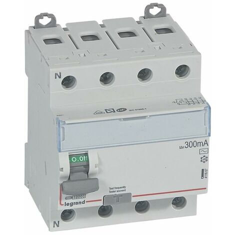 Legrand – Interrupteur différentiel DX³-ID 4P 400V 80A type AC 300mA – Arrivée haute et départ bas à vis – 4 modules – Protection optimale
