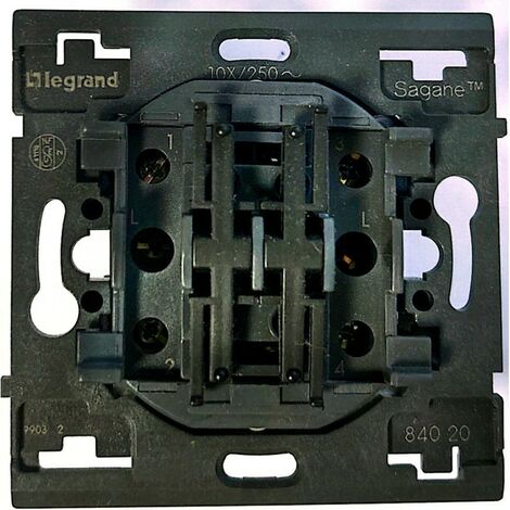 Legrand – Interrupteur double va-et-vient 10A 250V – 80 x 80 mm – Pour installation électrique professionnelle – Gamme Sagane