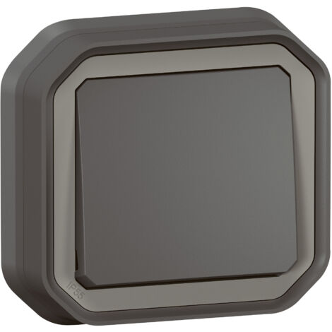 Legrand - Interrupteur ou va-et-vient Plexo complet encastré avec griffes - Anthracite