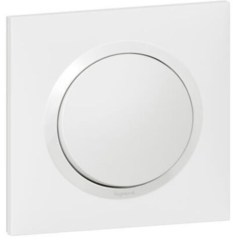 Legrand – Interrupteur va-et-vient connecté blanc – Commande d'éclairage – Installation facile – Plaque ronde blanche