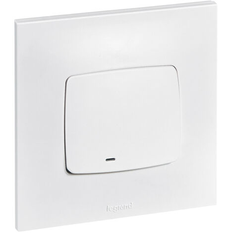 Legrand – Interrupteur va-et-vient lumineux 10A – Installation encastrée – Connexion rapide sans outil – Fixation à vis ou griffes – Blanc