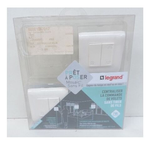 Legrand – Kit centralisation volet roulant avec commande sans fil – Interrupteur 230V complet – Compatible avec volets à butée mécanique – 74691