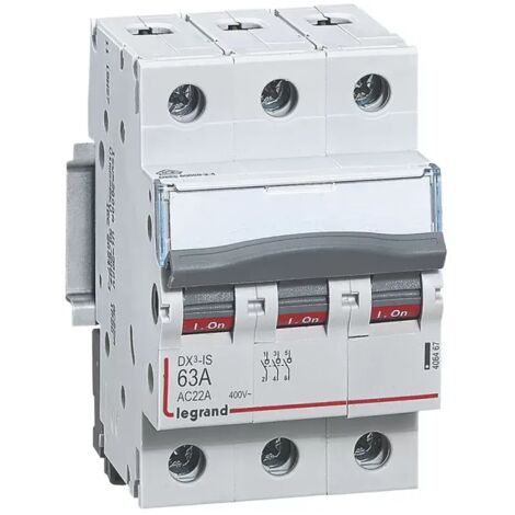 Legrand Lasttrennschalter DX3, 3-polig, 63A 400 VAC, Gebrauchskategorie AC-22A, 3TE 406467