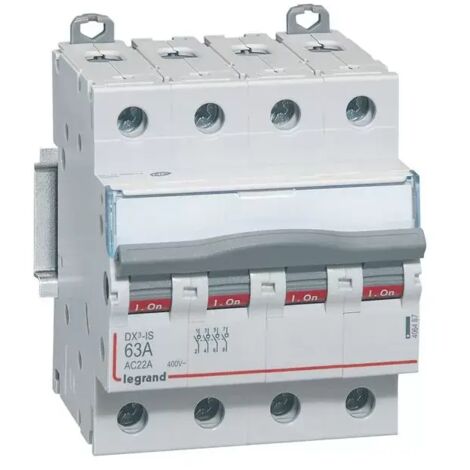 Legrand Lasttrennschalter DX3, 4-polig, 63A 400 VAC, Gebrauchskategorie AC-22A, 4TE 406487