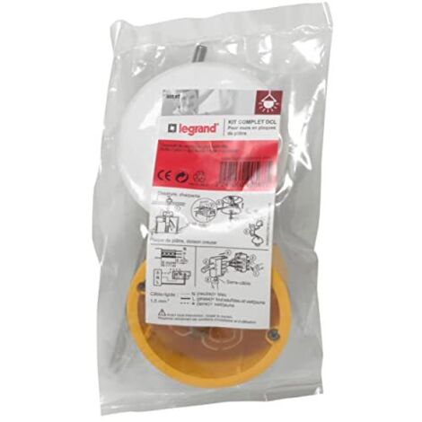 Legrand LEG90567 - Scatola da incasso + spina per lampada Batibox, in cartongesso, diametro: 67 mm