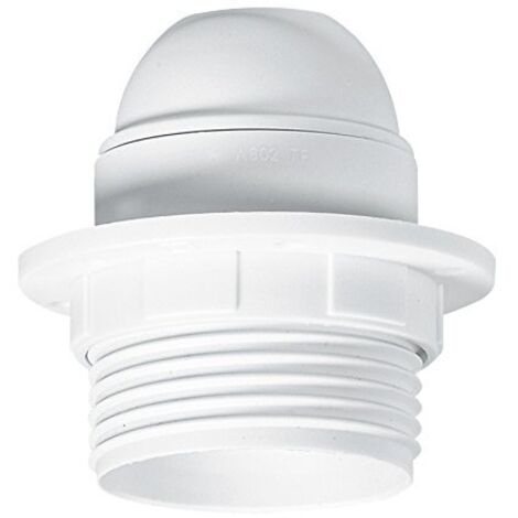 Legrand LEG91134 - Portalampada in plastica con anello per lampadina a vite E27, colore: Bianco