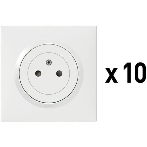 Legrand - Lot de 10 prises de courant 2P+T Surface dooxie complet - blanc