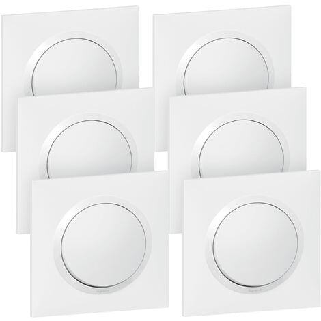 Legrand - Lot de 6 interrupteurs ou va-et-vient dooxie complet - blanc