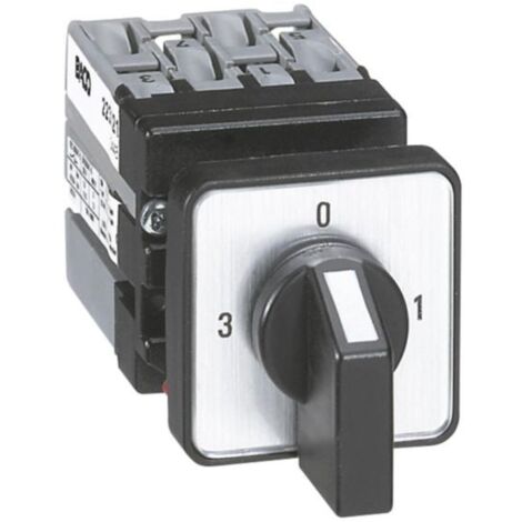Legrand – Mini-commutateur à cames 3 directions 10A 400V – IP65 – Fixation centrale Ø22 sur porte – 4 positions de commutation