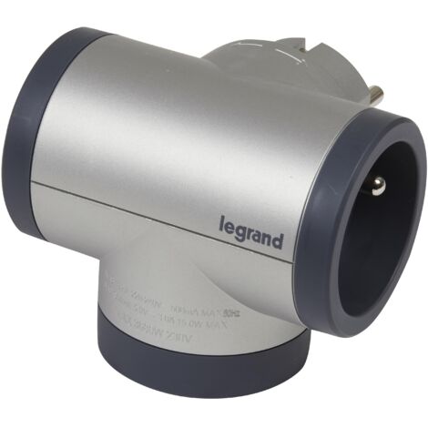 Legrand – Multiprise murale compacte avec 2 prises 2P+T et 1 port USB 3A – Puissance 3680W – Design rotatif pour accès facile