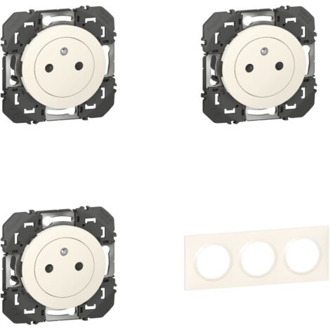 Legrand Pack Dooxie 3x2P+T + Plaque 3P Blanc