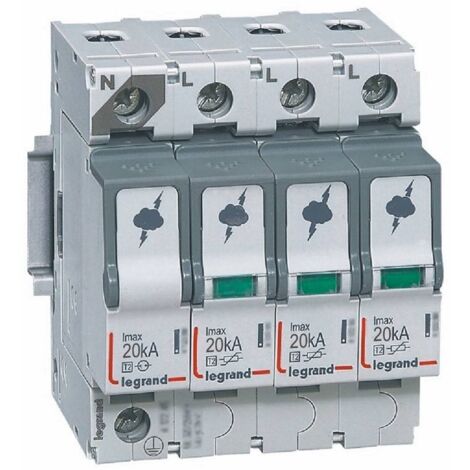 Legrand – Parafoudre T2 20kA 3P+N 320V – Protection tableau électrique – Installation amont différentiel – Conforme EN 61643-11