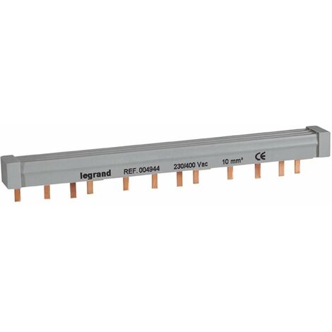 Legrand – Peigne électrique tétrapolaire 12 modules – 4 pôles 400V 63A – Pour bornes à vis – Alimentation horizontale sécurisée - tra-12M