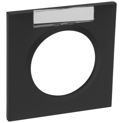 LEGRAND - PLAQUE 1 POSTE NOIR AVEC PORTE ETIQUETTE DOOXIE LEG600945