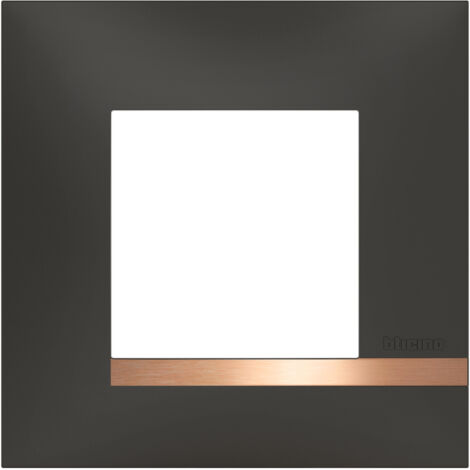 Legrand – Plaque Altège Mezzo 1 poste BTAL9NC1 – Finition note cuivrée – Noir satiné avec liseré cuivre – Fixation à clipser