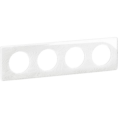 Legrand - Plaque Céliane 4 postes - Blanc Relief