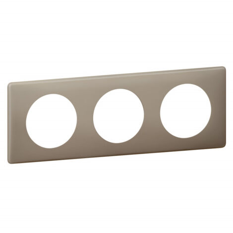 Legrand – Plaque Céliane 66723 – 3 postes en grès poudré – Fixation par clipsage – Compatible avec mécanismes Céliane