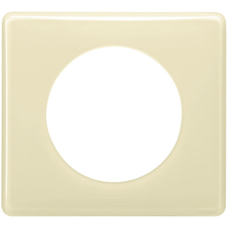 Legrand – Plaque Céliane laquée 1 poste finition Ivoire – Compatible Batibox – Installation intérieure – Rattrapage négatif jusqu'à 0,75 mm